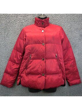 Talbots Reversible Puffer Jacket Women's S Black Red Outdoor Gorpcore Quilted